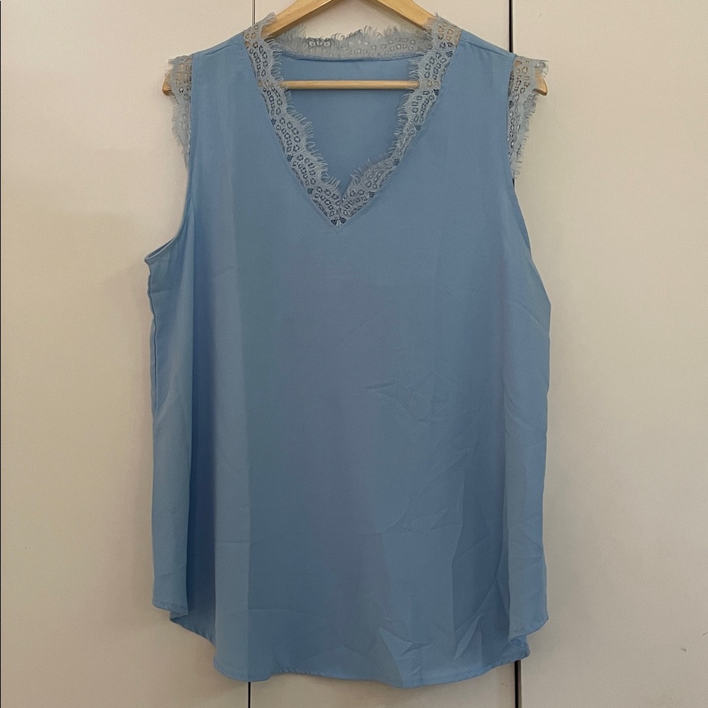 sleeveless lace blouse